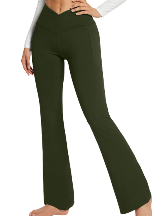 SHOPIQAT Pocket Waist Flare Leggings - Premium from shopiqat - Just $6.750! Shop now at shopiqat